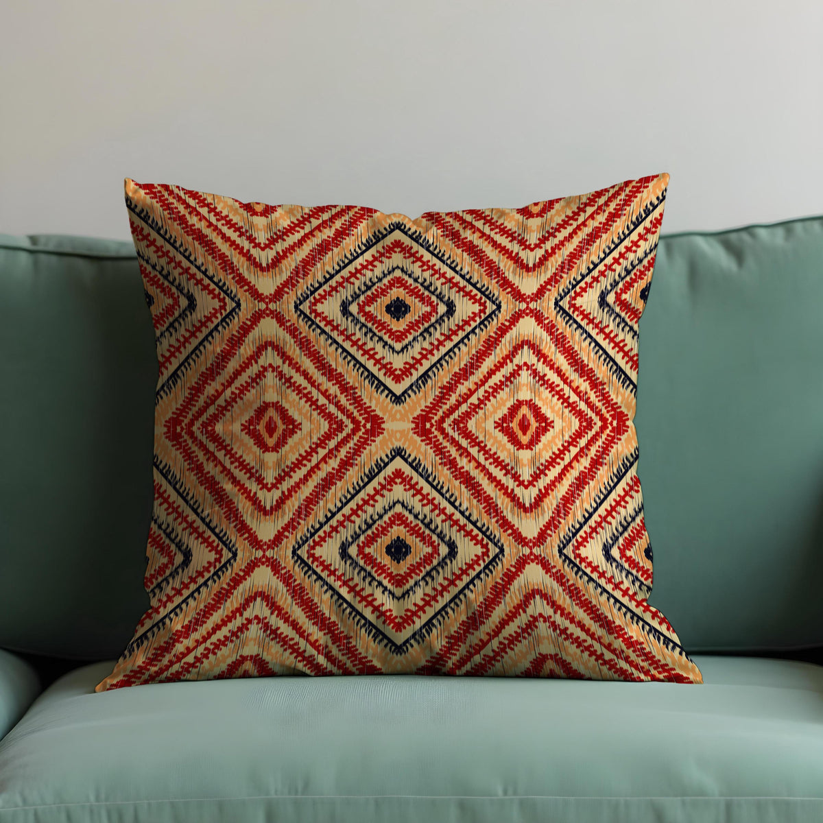 Warm Red Tribal Throw Pillow Cover, Bold Geometric Cushion Case