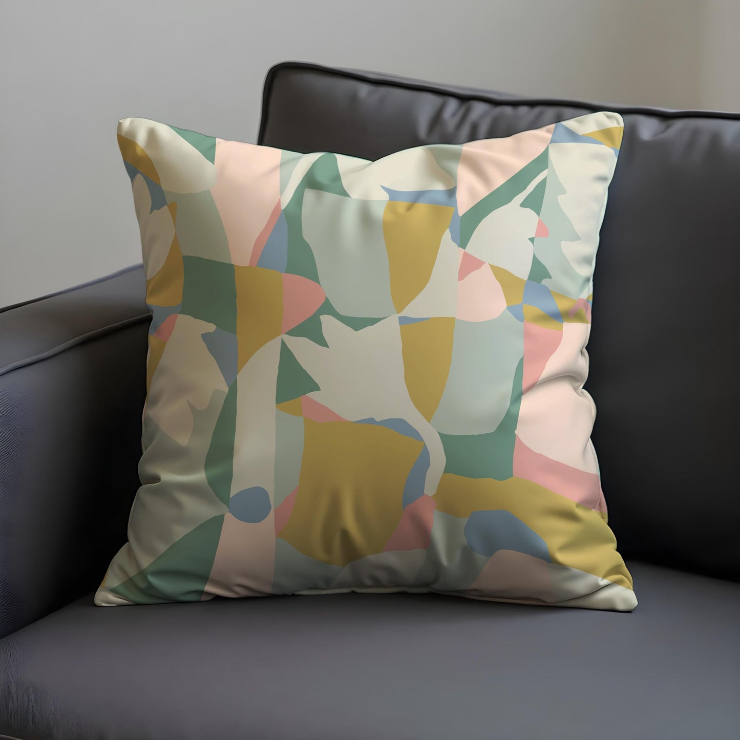 Pastel Abstract Art Pillow Cover, Modern Minimalist Cushion Cover