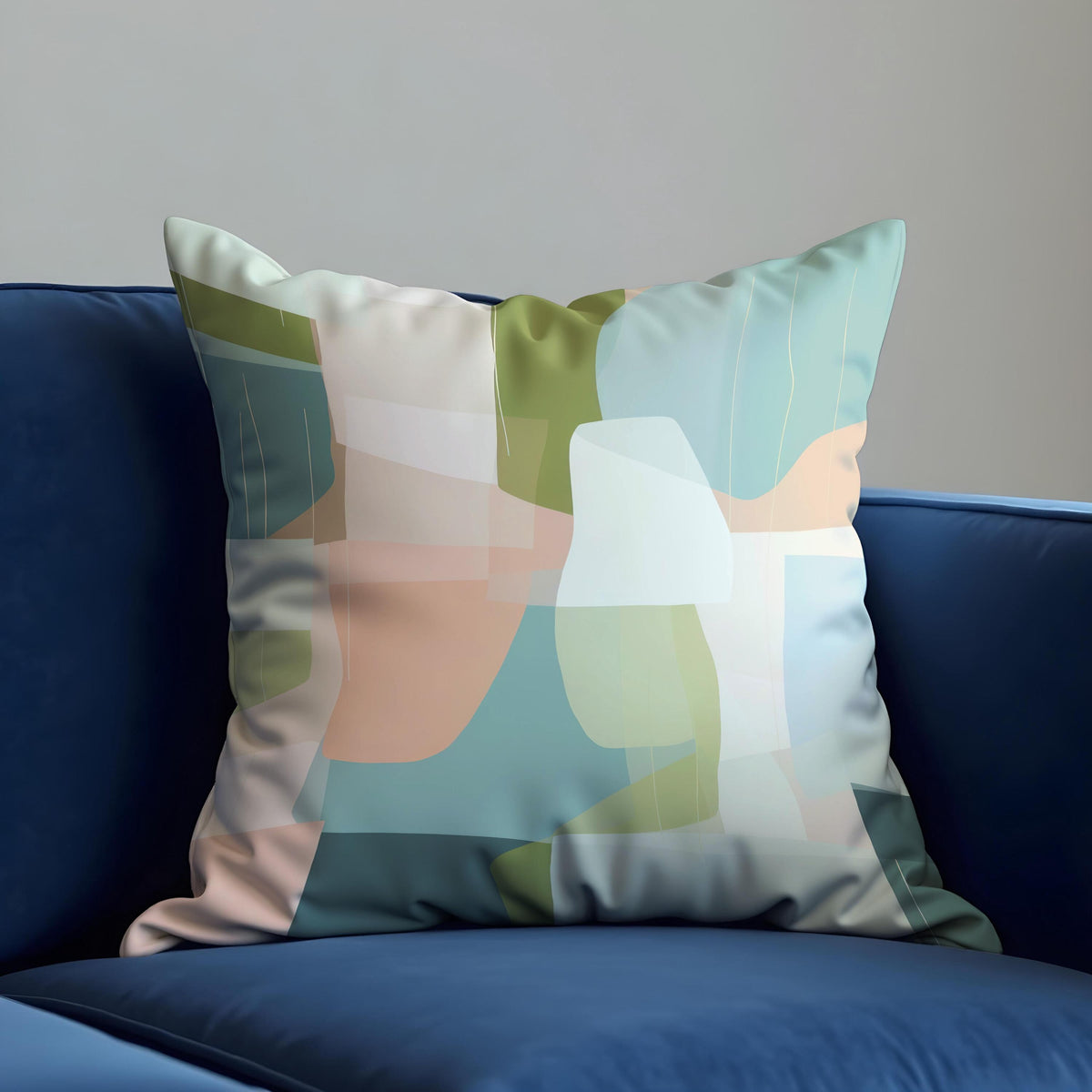Pastel Abstract Throw Pillow Cover, Geometric Cushion Case