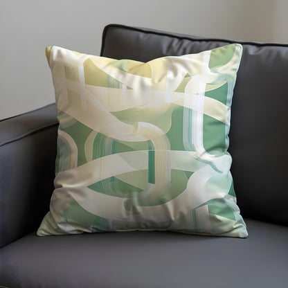 Green Abstract Cushion Cover, Brushstroke Pillow Case