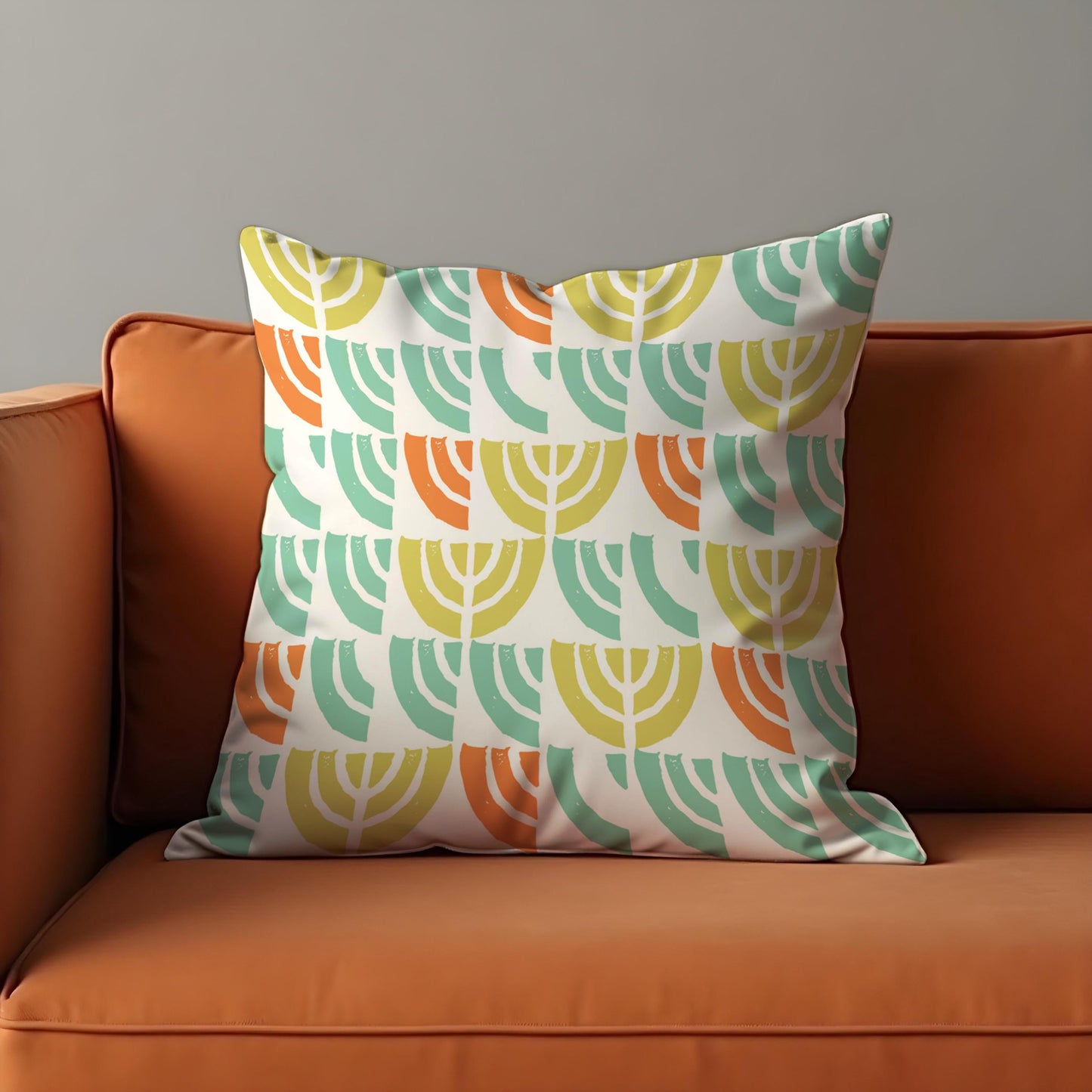 Retro Mid Century Modern Cushion Cover, Block Print Pillow Case