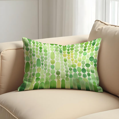 Green Watercolor Droplet Cushion Cover, Modern Abstract Pillow Cover