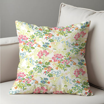 Pastel Floral Cushion Cover, Classic Garden Throw Pillow Case