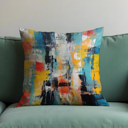 Colorful Abstract Art Cushion Cover, Brushstroke Throw Pillow Case