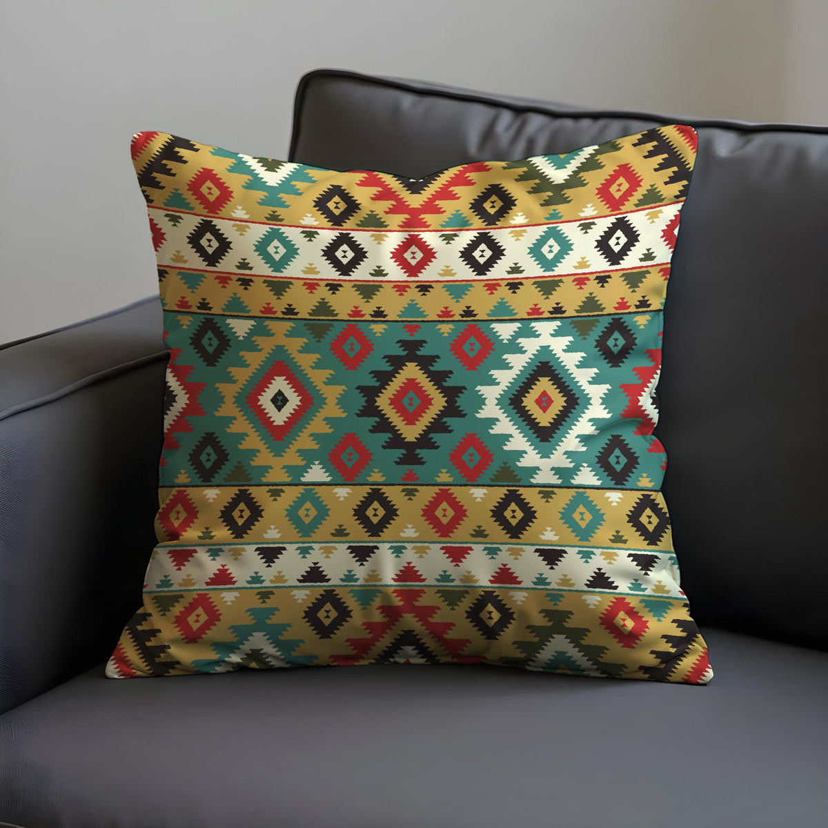 Boho Southwestern Throw Pillow Cover, Geometric Cushion
