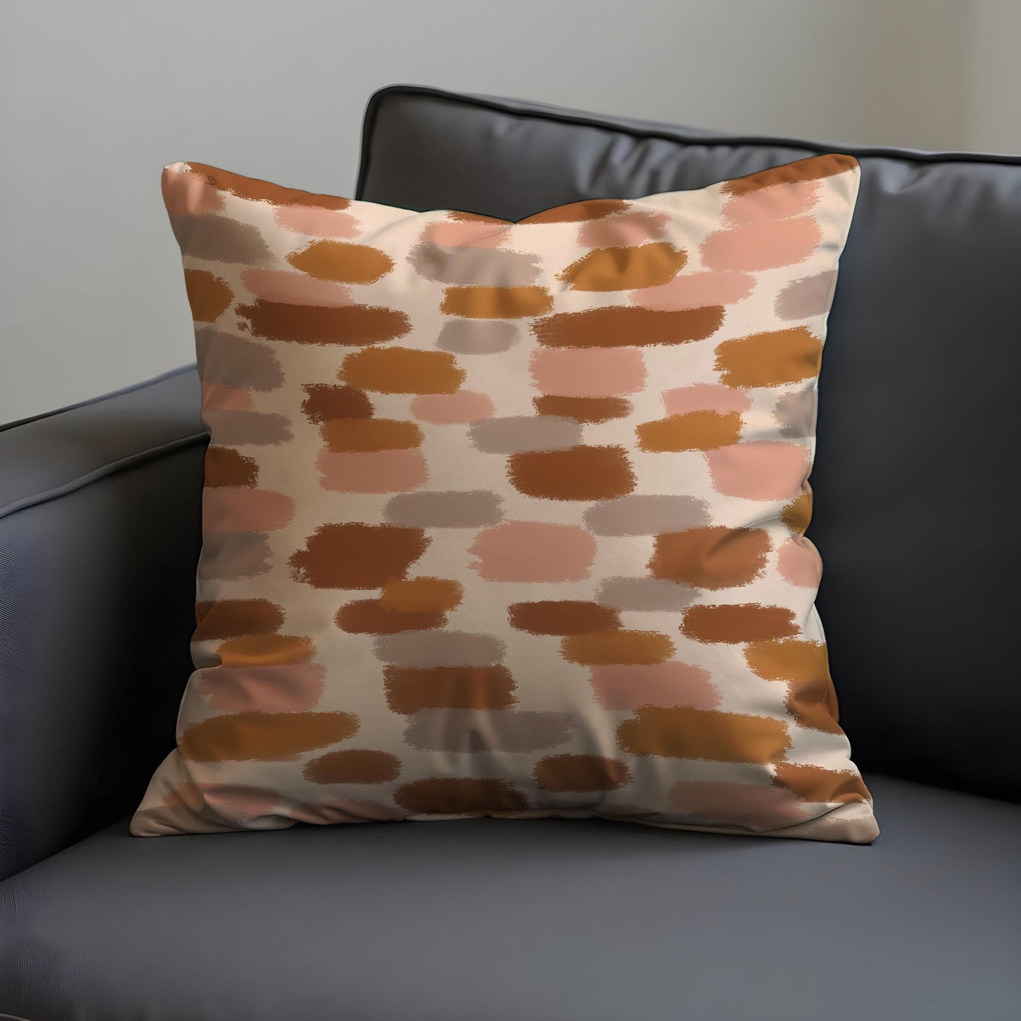 Earth Tone Brushstroke Cushion Cover, Modern Abstract Pillow Cover