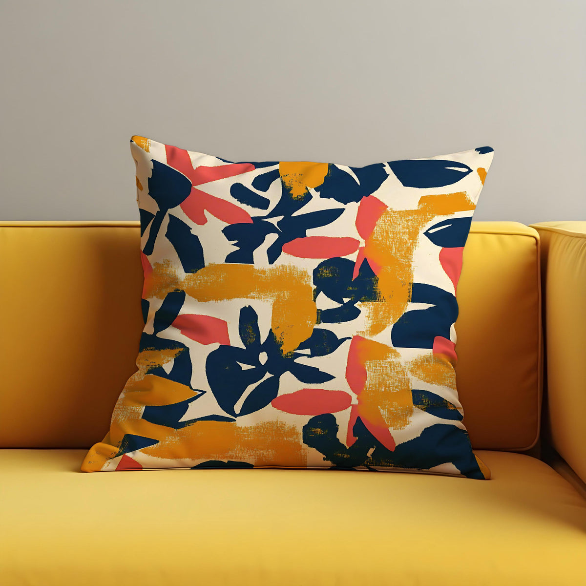 Abstract Leaf Cushion Cover, Modern Botanical Throw Pillow Case