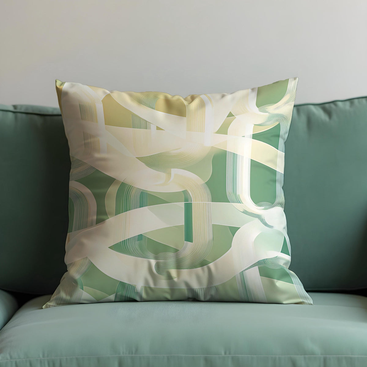Green Abstract Cushion Cover, Brushstroke Pillow Case