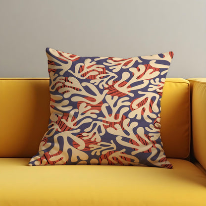 Abstract Coral Reef Cushion Cover, Modern Ocean Pillow Cover