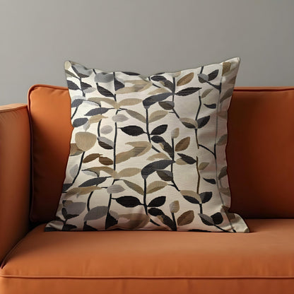 Neutral Leaf Cushion Cover, Earth Tone Pillow Case