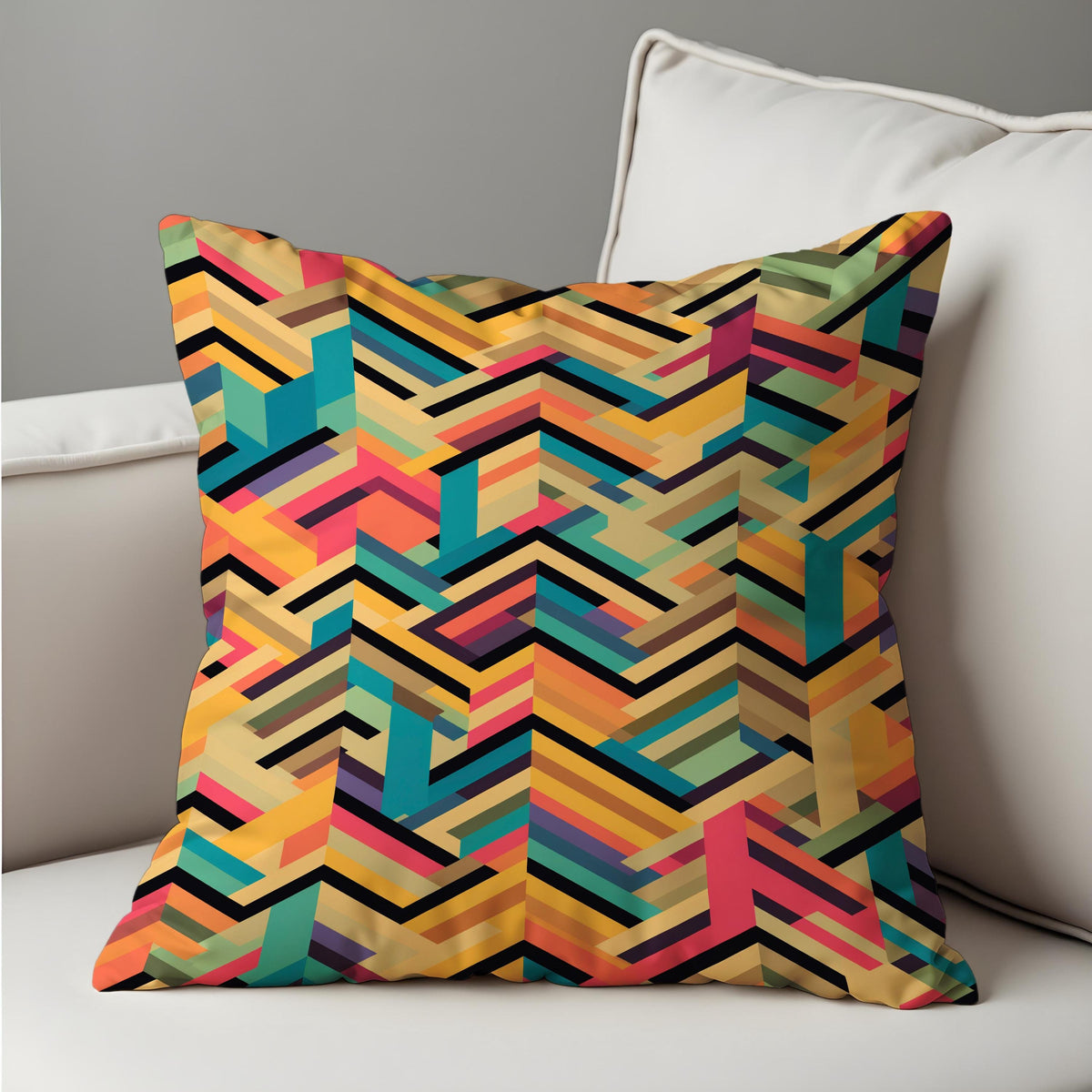 Multicolor Chevron Cushion Cover, Throw Pillow Case