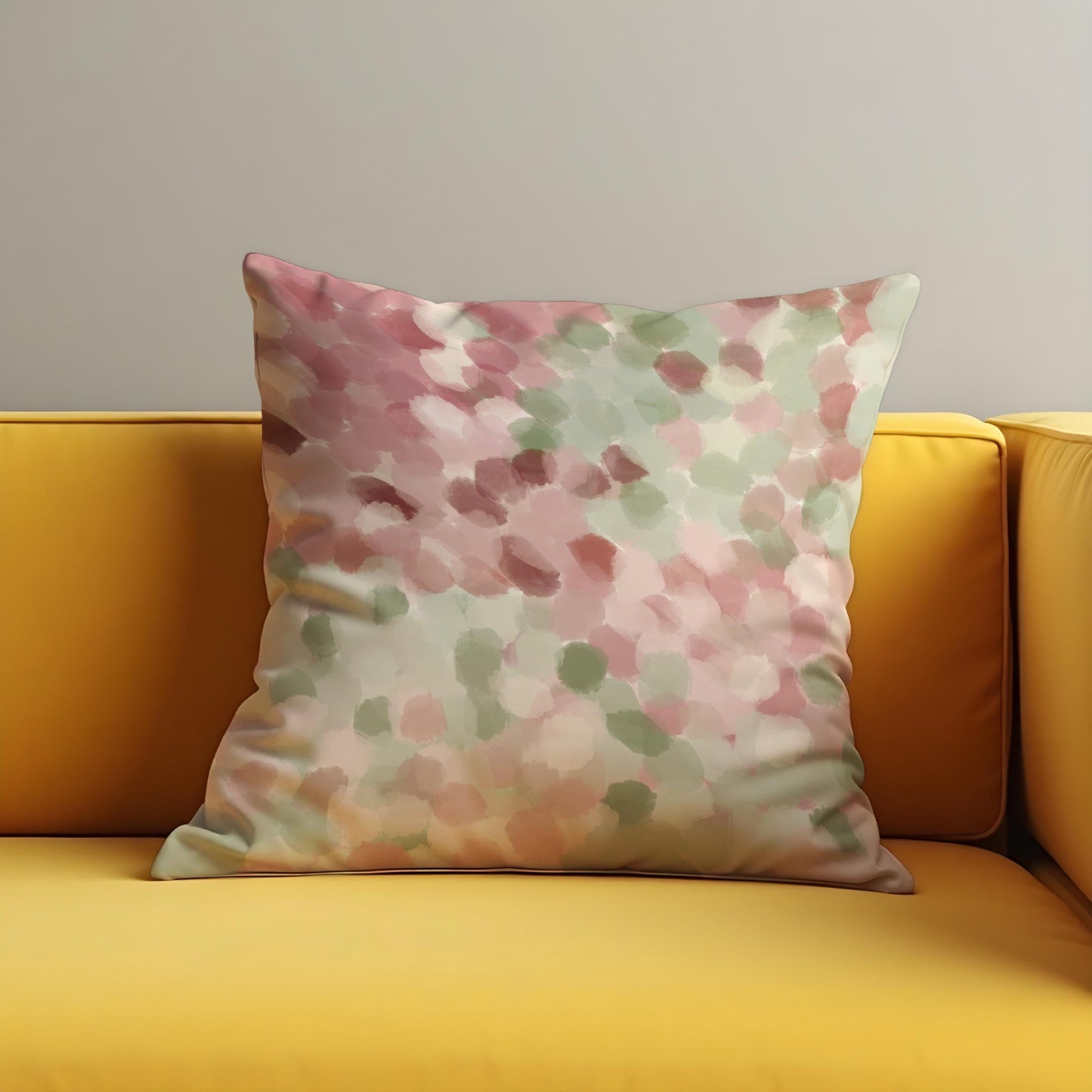 Blush Pink Watercolor Cushion Cover, Abstract Dot Pattern Pillow Case