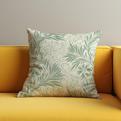Sage Green Floral Cushion Cover, Farmhouse Botanical Throw Pillow Case