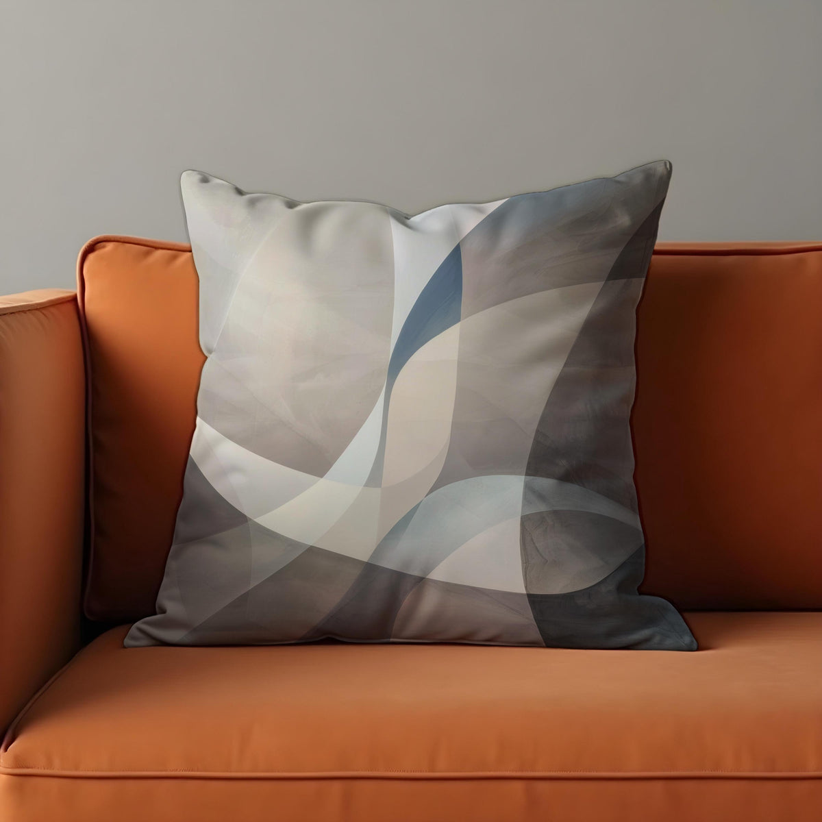 Neutral Wave Cushion Cover, Minimal Throw Pillow Case