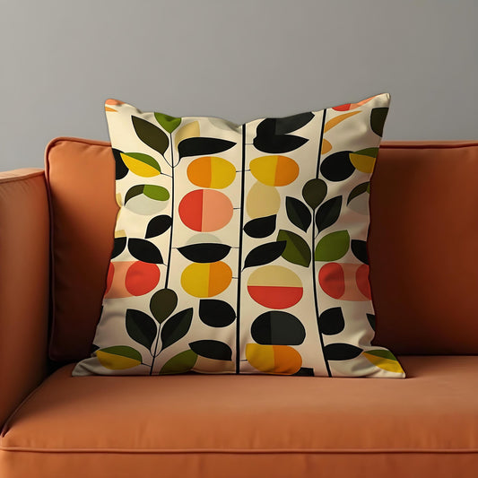 Modern Abstract Floral Cushion Cover, Geometric Pattern Pillow Case