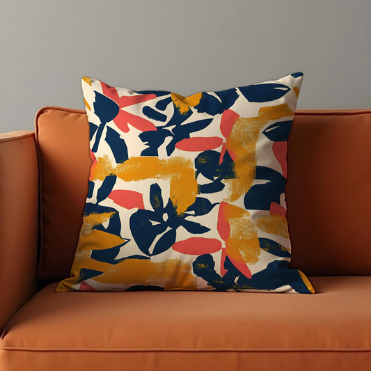 Abstract Leaf Cushion Cover, Modern Botanical Throw Pillow Case