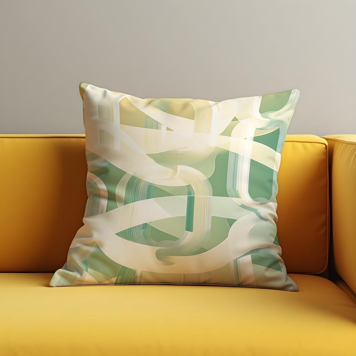 Green Abstract Cushion Cover, Brushstroke Pillow Case