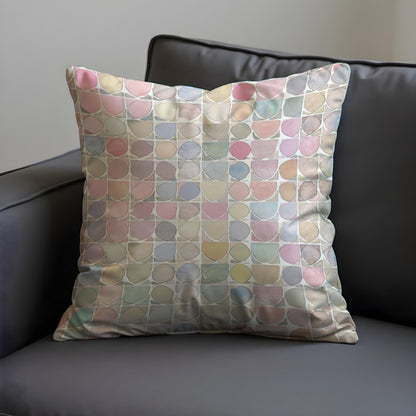 Pastel Geometric Throw Pillow Cover, Modern Circle Cushion Case