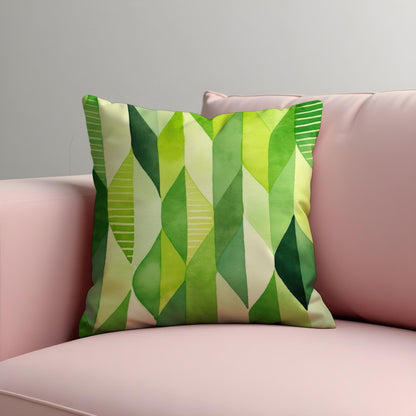 Fresh Green Gradient Cushion Cover, Abstract Leaf Pillow Case