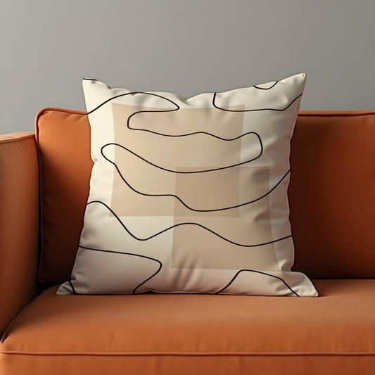 Minimalist Abstract Line Cushion Cover, Modern Throw Pillow Cover