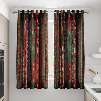 Southwestern Aztec Stripe Curtains, Rustic Lodge Drapes