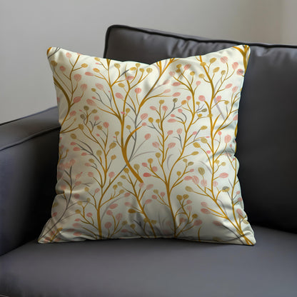 Floral Cushion Cover, Neutral Botanical Modern Throw Pillow Case