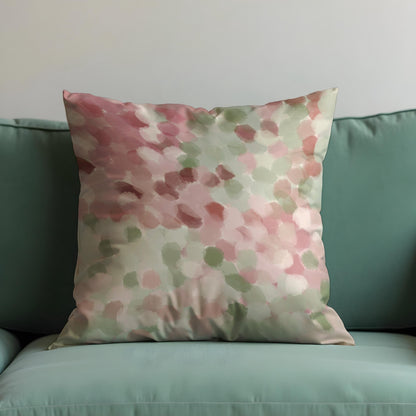 Blush Pink Watercolor Cushion Cover, Abstract Dot Pattern Pillow Case