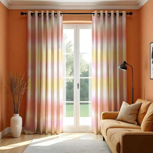 Pastel Ombre Curtains, Blush Peach Gradient Window Drapes