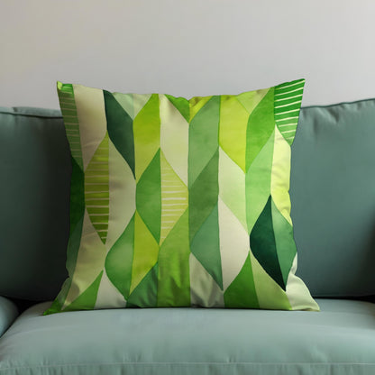 Fresh Green Gradient Cushion Cover, Abstract Leaf Pillow Case