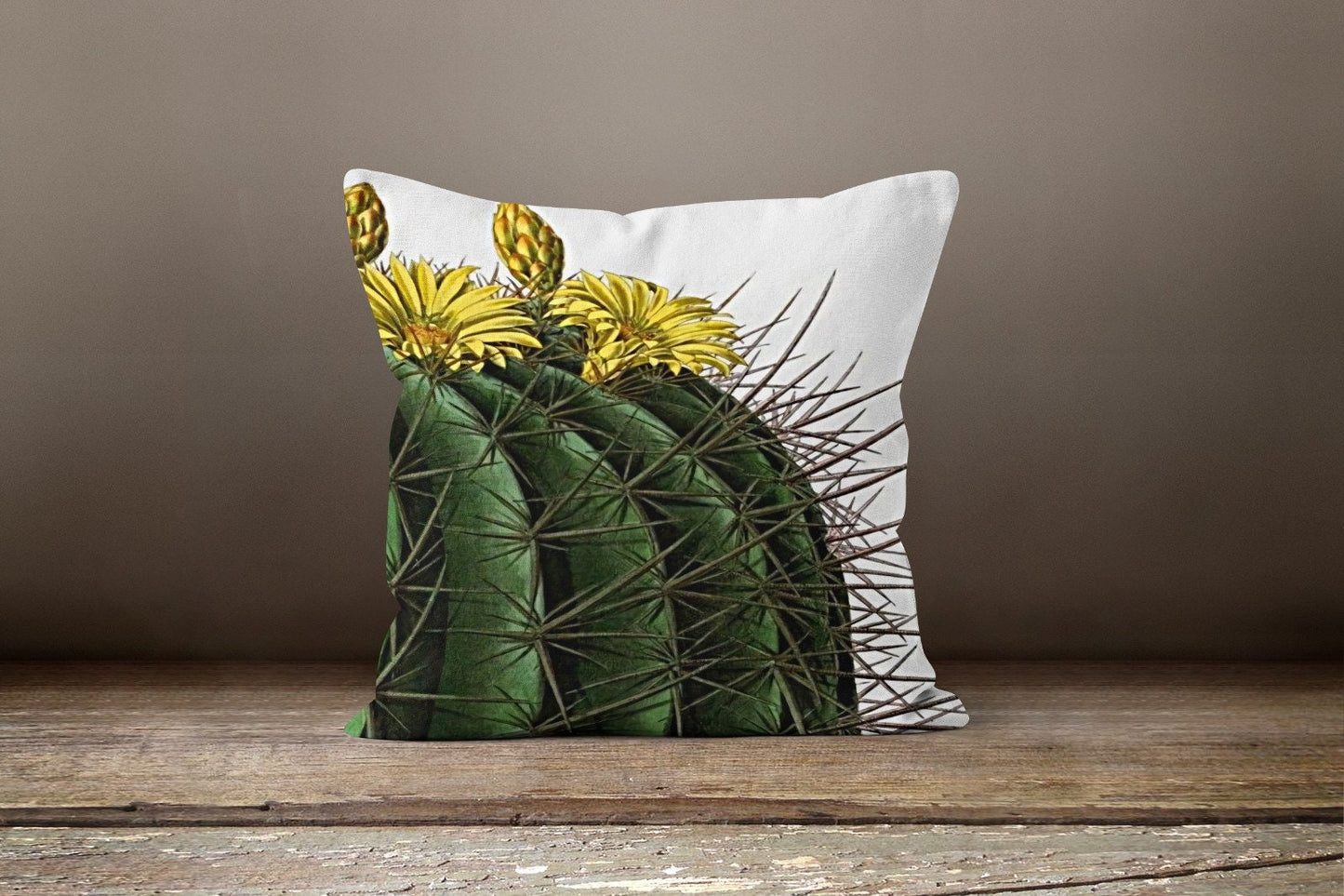 Green Cactus Succulent Plant Botanical Cushion Cover