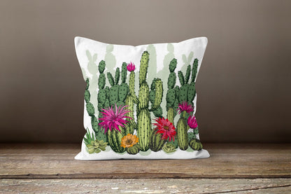 Green Cactus Succulent Plant Botanical Cushion Cover