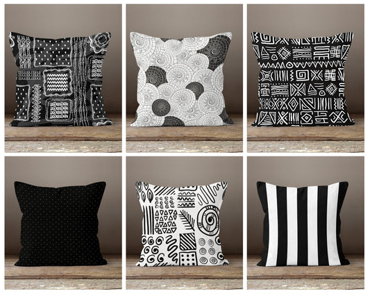 Black & White Geometric Modern Cushion Cover