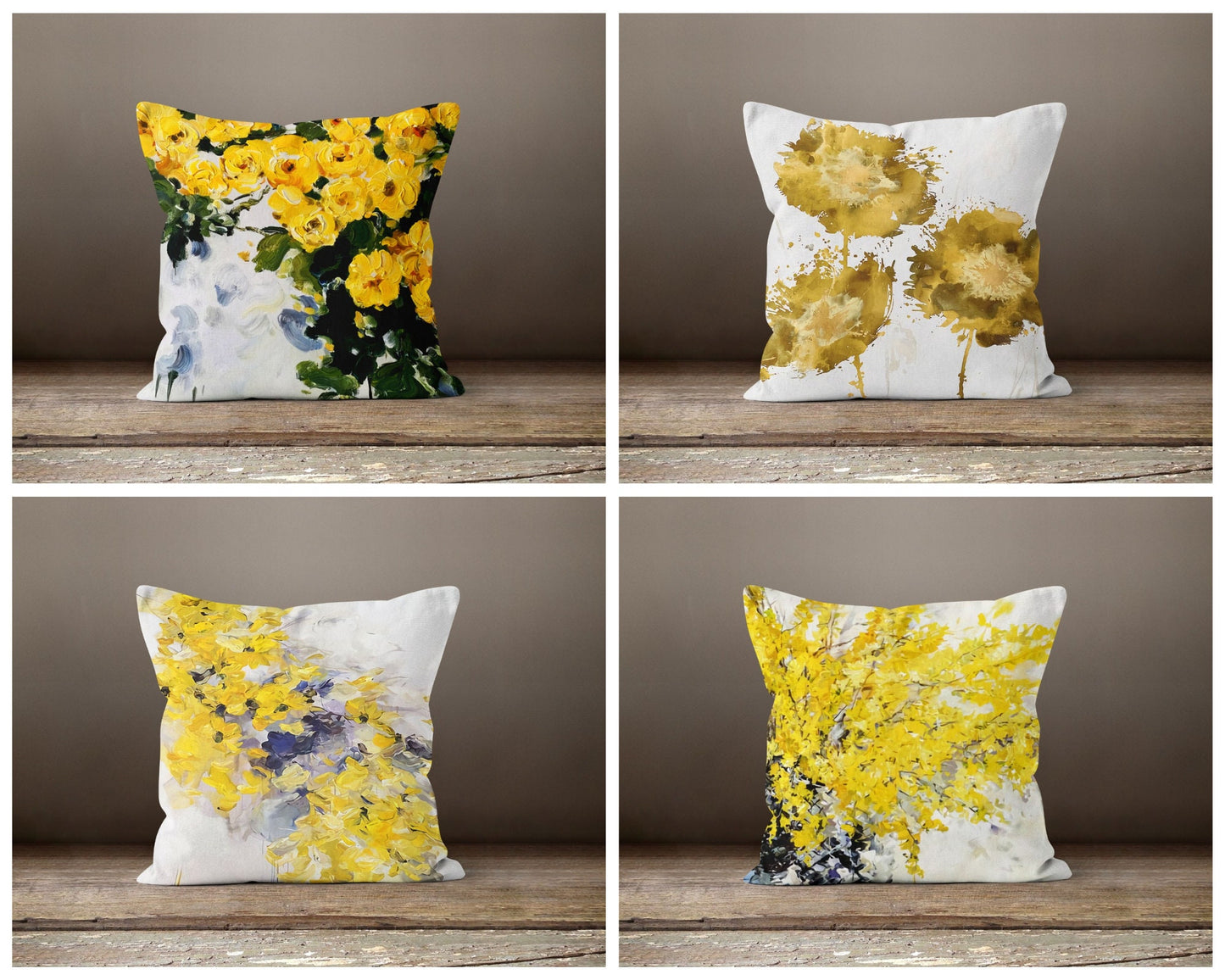 Yellow Flower Decorative Modern Cushion Cover
