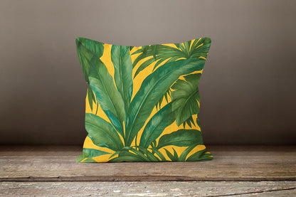 Green Botanical Exotic Flower Cushion Cover