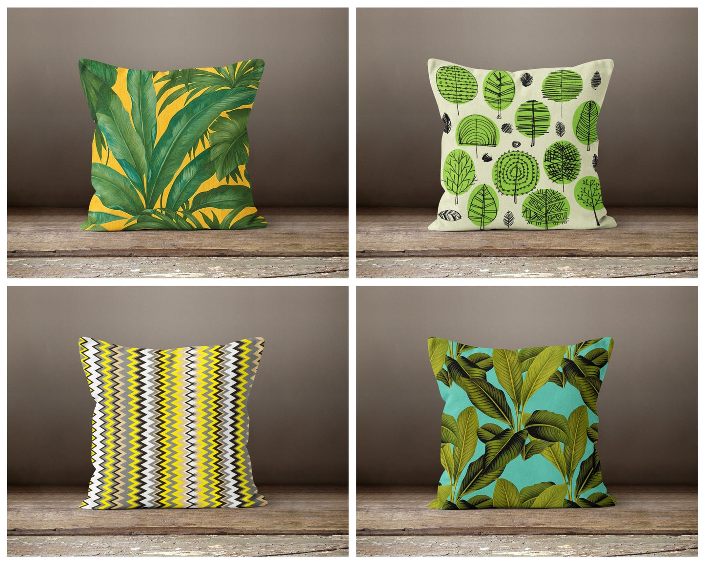 Green Botanical Exotic Flower Cushion Cover