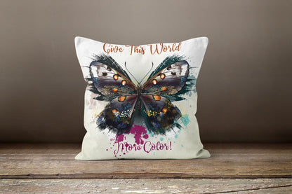 Colourful Butterfly Multicolour Decorative Cushion Cover