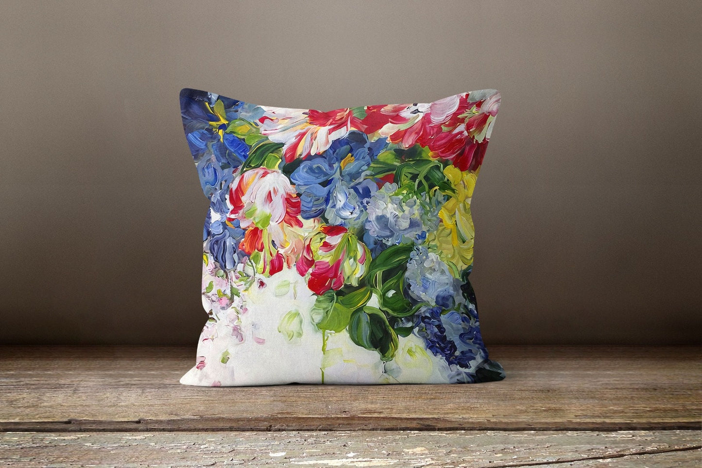 Red Flower Elephant Cushion Cover
