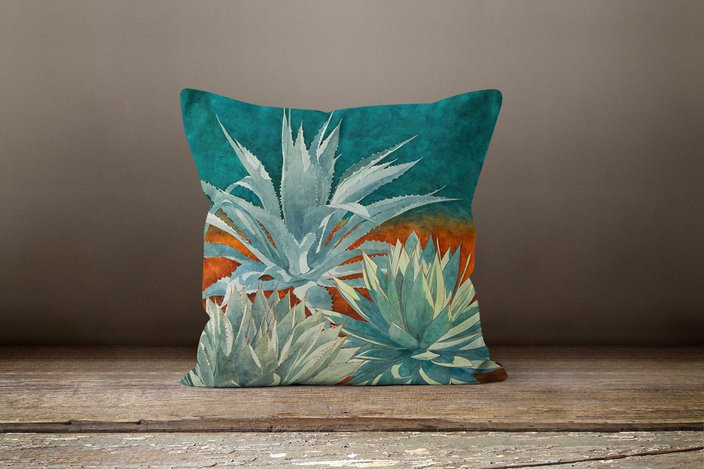 Green Cactus Succulent Plant Botanical Cushion Cover