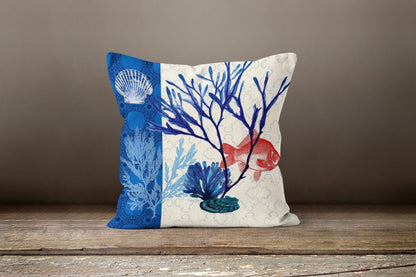 Beach House Decor Nautical Crab Cushion Cover