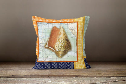 Beach House Decor Nautical Crab Cushion Cover