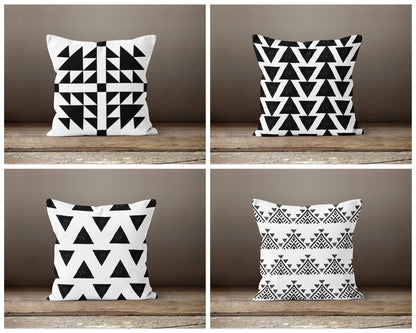 Black and White Tribal, Symmetrical Arrowhead Cushion Cover