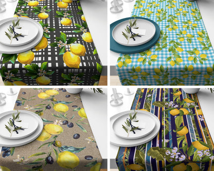 Olive and Lemon Table Runner