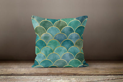Blue Green Modern Flower Cushion Cover Abstract Cushion Case