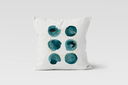Abstract Mid Century Modern Turquoise Cushion Cover