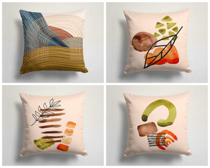 Abstract Mid Century Modern Retro Pillow Covers