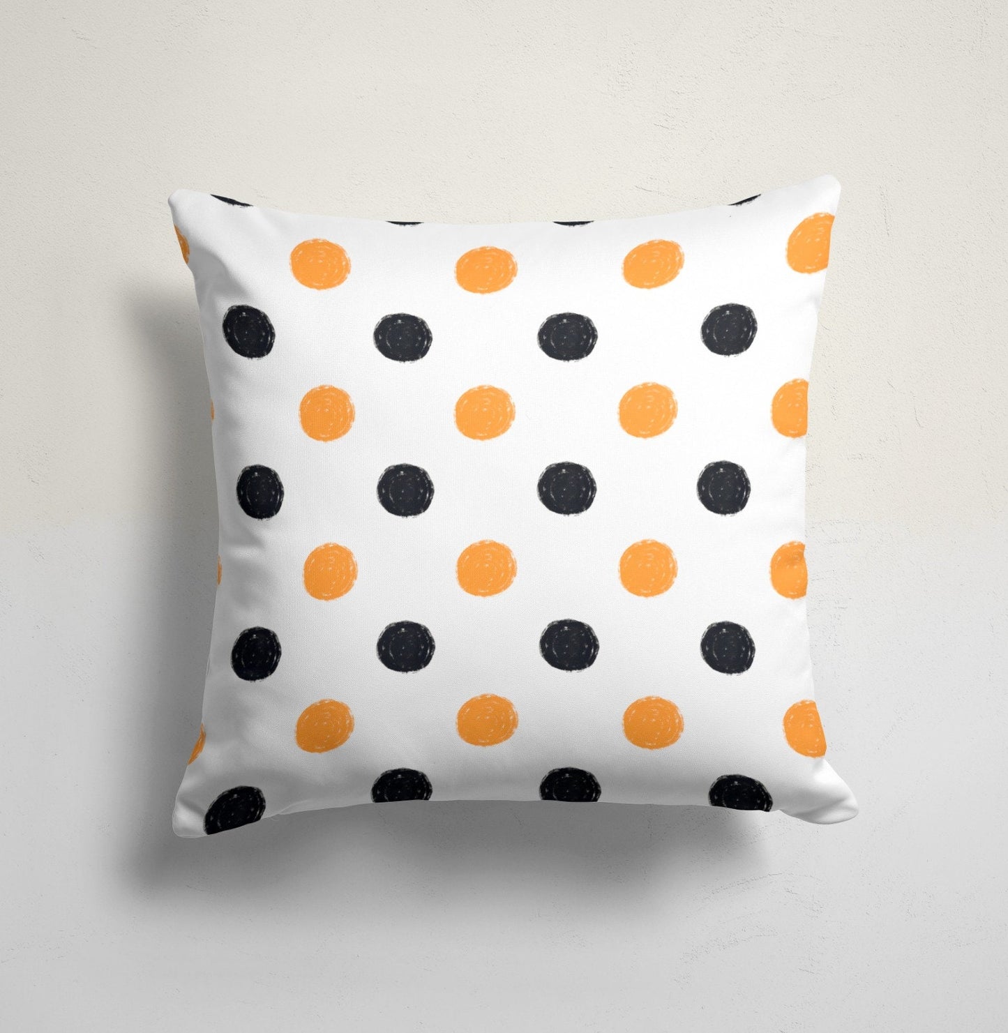 Plaid Orange and Black Cushion Case, Polka Dot, Chevron Decor