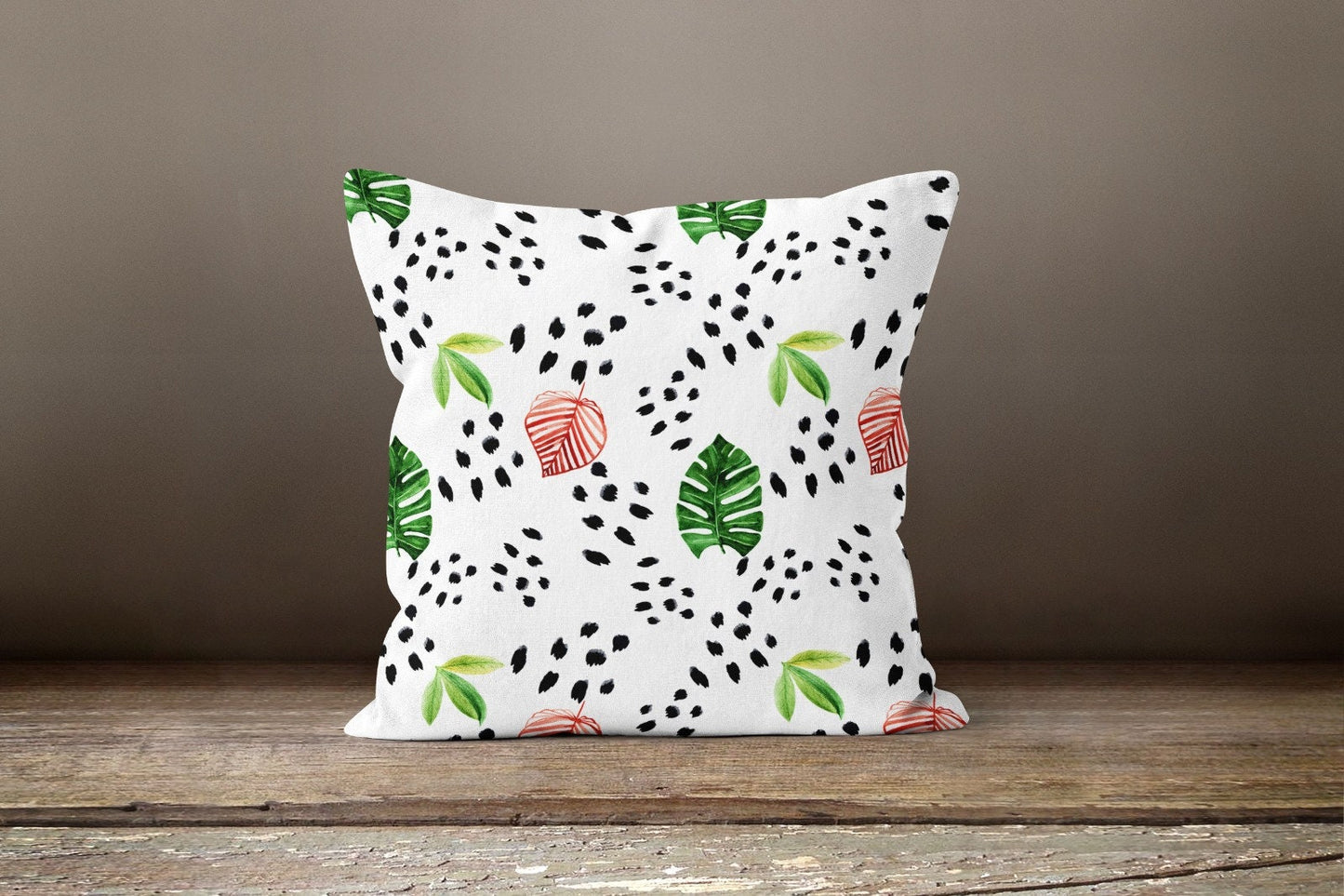 Multicolour Exotic Flower Green Leaves Cushion Cover