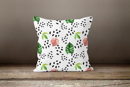 Multicolour Exotic Flower Green Leaves Cushion Cover