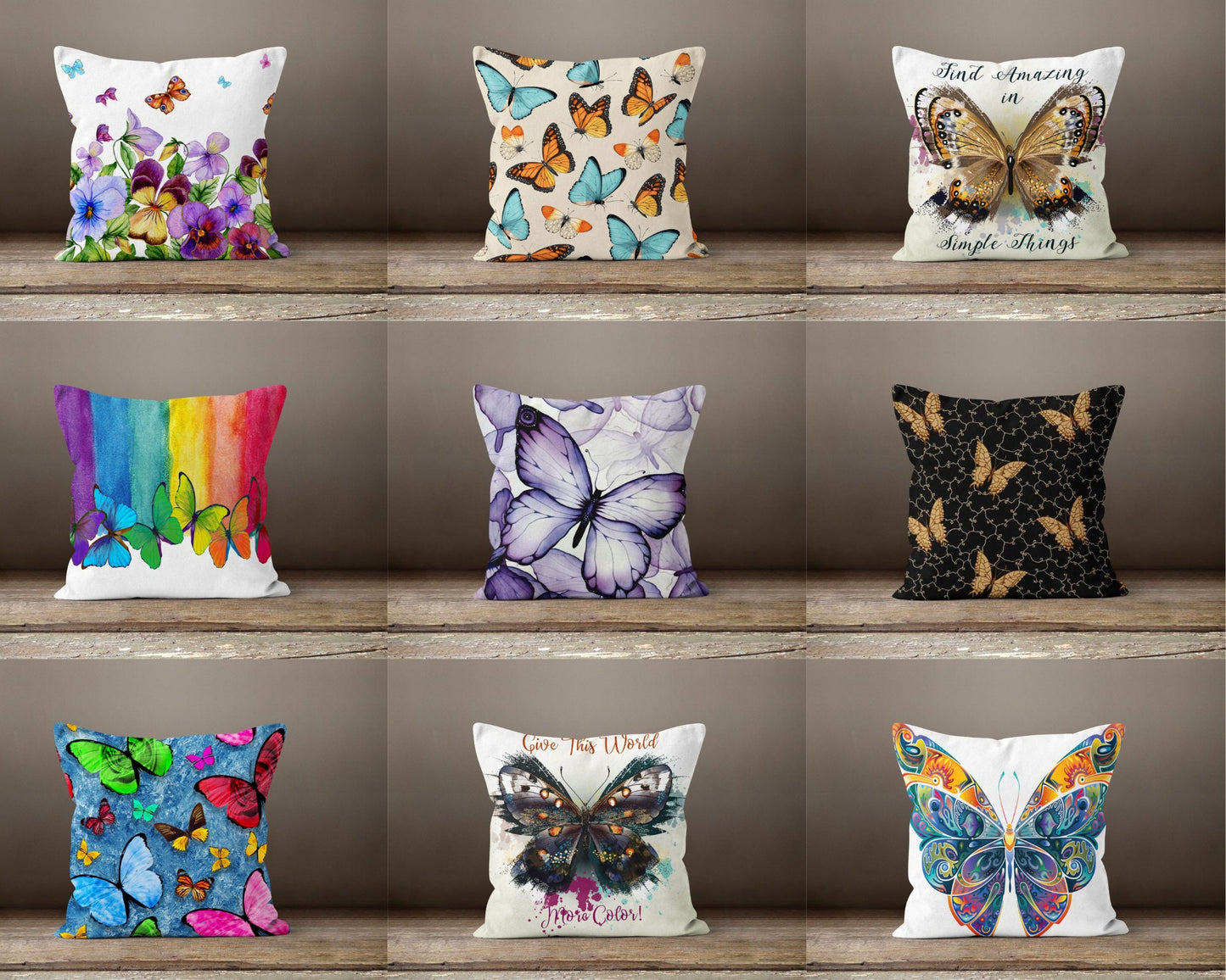 Colourful Butterfly Multicolour Decorative Cushion Cover