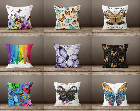 Colourful Butterfly Multicolour Decorative Cushion Cover